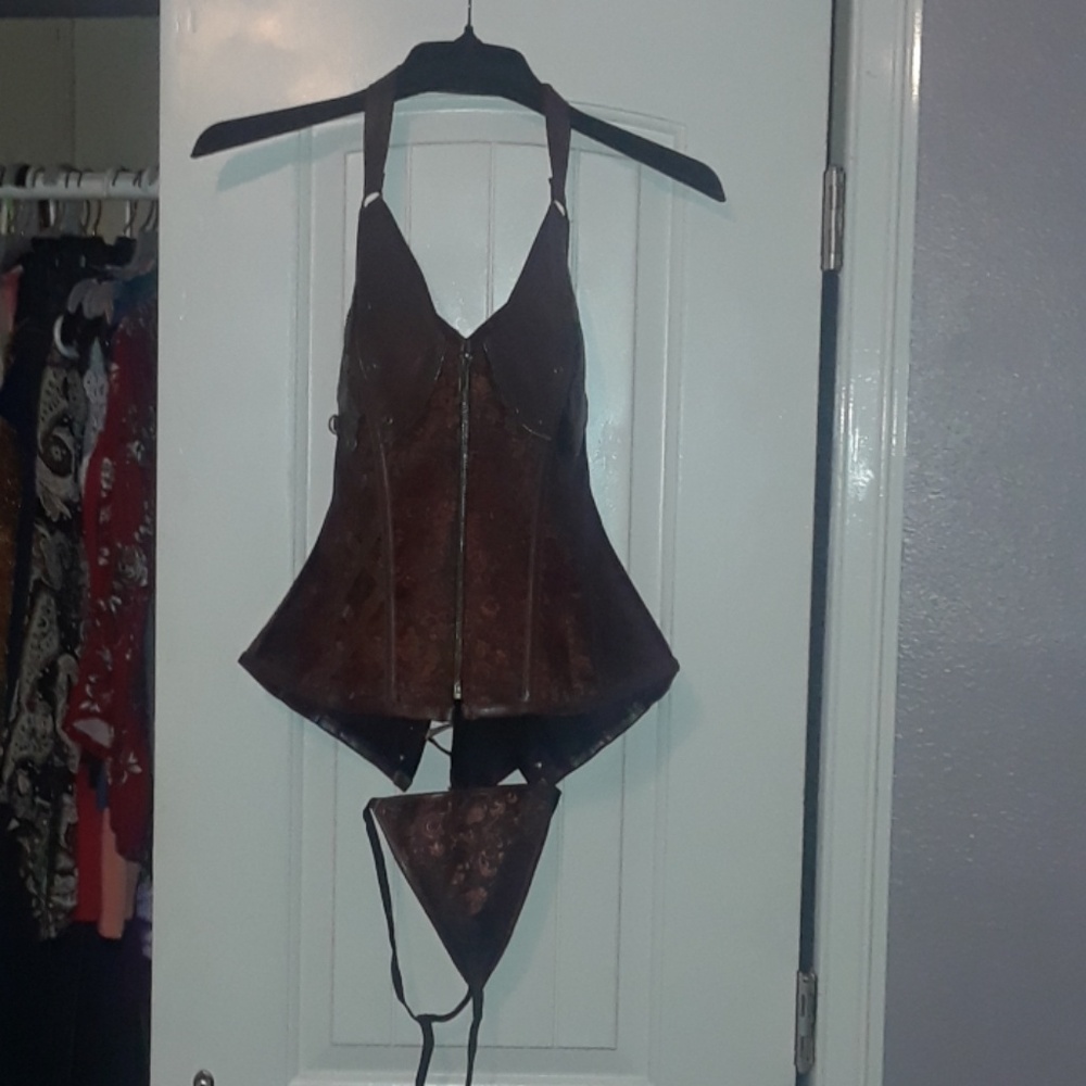 Women's Steampunk Corset Overbust Bustier, NWOT